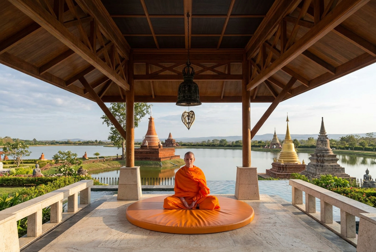 Brian sitting in meditation during his stay in Thailand
